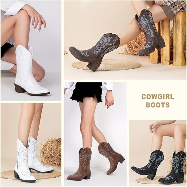 limited time deal save 62% with code 35YT2E6O -Women’s Cowboy Mid Calf Boots - Image 2